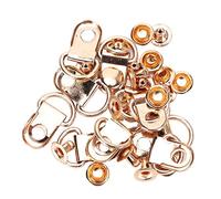 Pssopp Gancho para Cordones Anillo en D Hebilla con Ojal Kit de Herramientas de Remache 100 Juegos Latón Dorado 9x14 Mm con Bordes Lisos Chapado Antióxido para Zapatos Reparación de