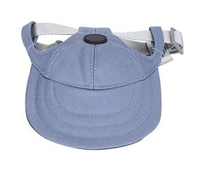 Pssopp Gorra de béisbol para Perros Ajustable para Perros Deporte al Aire Libre protección Solar Gorra de béisbol Visera Traje de Sunbonnet con Orificios para Las Orejas[Azul M] Mascotas