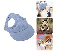 Pssopp Gorra Perro Mascota Deportes Gorra de béisbol Gorra de béisbol Mascota Gorra Exterior Sunbonnet Gorra de Sol de Moda Raya Ajustable Sombrero de Viaje de Verano con Orificios (M-Azul)