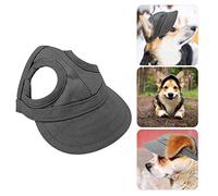 Pssopp Gorra Perro Mascota, Deportes Gorra de béisbol Gorra de béisbol Mascota Gorra Exterior Sunbonnet Gorra de Sol de Moda Raya Ajustable Sombrero de Viaje de Verano con Orificios(L-Negro)