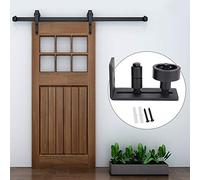 Pssopp Guía de Piso para Puerta de Granero Guía de Rodillos Ajustable de Acero Al Carbono para Puertas de 3 Pulgadas Cojinete Incorporado Deslizamiento Suave Fácil Instalación para Uso en Puertas
