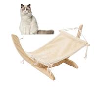 Pssopp Hamaca de Madera para Gatos, Hamaca para Gatos, Cama Montada para Gatitos, Conjunto de Cama Elevada, Hamaca para Mascotas, Muebles para Gatitos, Cachorros, Mascotas Pequeñas