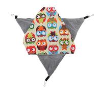Pssopp Hamaca Pequeña para Jaula para Mascotas, Cama Colgante Triangular para Hámster de Doble Capa, Franela de Lona, Suave y Acogedora con Ganchos para Planeador del Azúcar, Ratón,