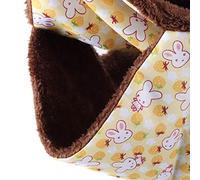 Pssopp Hamaca Pequeña para Mascotas con Nido Cálido de Doble Capa para Loros Ardilla, Saco de Dormir con Bonito Diseño de Conejo Amarillo, 2 Tamaños Disponibles (Talla Grande)