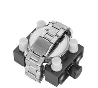 Pssopp Herramienta de Reparación de Relojería, Herramienta Revestimiento Relojes, Reparación Pulseras para la Soporte Vigilancia Metal Ajustable Abierta, Ideal para Fijar el Reloj Evitar el (Black)