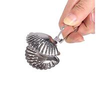 Pssopp Infusor de té de Acero Inoxidable, Colador de té de Hojas Sueltas en Forma de Concha con Bandeja de Goteo, Cesta de Malla Fina, 4 X 16 Cm, para Preparar y café en Casa, Oficina, Casa de