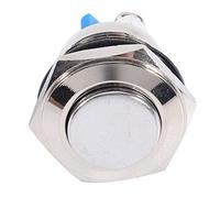 Pssopp Interruptor de Botón Momentáneo de 16 Mm Terminal de Tornillo de Latón Niquelado 2A 36VDC Alto Retorno Automático ON OFF para Control de relé de Arranque Marino de Automóvil