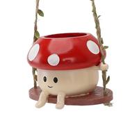 Pssopp Jardinera Oscilante de Hongos, Material de Resina, Diseño Caprichoso, Suculentas o Plantas Pequeñas, Ideal para Espacios Interiores y Exteriores