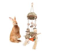 Pssopp Jaula Colgante para Conejos Que Trata los Dientes, Apariencia Rugosa, Promueve la Actividad, Madera de Pino Segura, Juguetes para Masticar Conejos para Rechinar los Dientes de