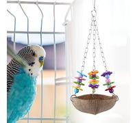 Pssopp Jaula de Pájaro de Mascotas, Juguete de Swing Nido de Concha de, Juguete de Masticación Colgante de Alambre para guacamá de Gris Africano, Budgies Peraket Cockatiel Lovebird, Multiusos: