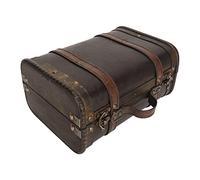 Pssopp Joyero Vintage, Cofre de Almacenamiento Decorativo de Madera con de Cuero Artificial, Caja de Recuerdos Retro para Joyería, Collares, Pulseras, Pendientes, Anillos, Accesorios