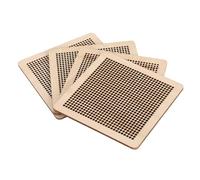 Pssopp Juego de 4 Tableros de Madera Calados para Costura y Bordado, con Líneas de Guía Diagonales y 2 Agujas de Ojo Grande, para Proyectos de Punto de Cruz Manualidades de Decoración