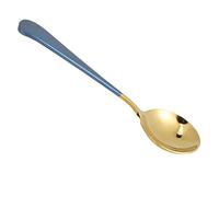 Pssopp Juego de 5 Cucharas de Sopa de Acero Inoxidable 304, 5 Cucharadas de Cubiertos de 16 Cm para Uso Diario con Negro, Rojo o Plateado (azul)