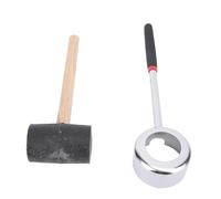 Pssopp Juego de Abridor de Kit de Herramientas para Abridor de de Acero Inoxidable con Pajita de Martillo y Tapete de Silicona de 27 Cm para Jóvenes y Maduros Uso en Barra en el Hogar en