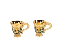 Pssopp Juego De Copas De Vino, Doradas, 5 Cm De Altura, Diamantes De Imitación Adornados En Relieve, para Fiestas Temáticas De Feria Renacentista, Decoración De Mesa De Boda, 2 Piezas De Copas En