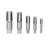 Pssopp Juego de Grifos para Tuberías NPT de 5 Piezas, Herramienta de Plomería con Rosca de Acero Al Carbono con Tamaños de 3/4 1/2 3/8 1/4 1/8 Pulgadas, con Almacenamiento para