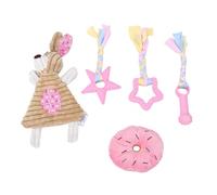 Pssopp Juego de Juguetes para la Dentición de Cachorros, 5 uds. para Perros Pequeños, Detiene la Masticación Destructiva con Texturas de Felpa Suave y Cuerda, Formas de Estrella d (006)