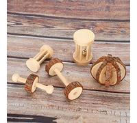 Pssopp Juego de Juguetes para Masticar de Madera para Mascotas Pequeñas, 5 uds., Madera Natural, Hámster, Conejo, Cobaya, Juguetes para Masticar para Rechinar los Dientes y Jugar,
