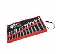 Pssopp Juego de Llaves de Trinquete, Combinación de Doble Cabeza Métrica de 12 Piezas de 8 a 19 Mm con Mecanismo de Trinquete de 72 Dientes y Espejo Cromado, para Mecánica Profesional y (cabezal fijo)