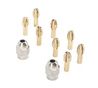 Pssopp Juego de Mandril de Taladro de Latón, Adaptador de Broca sin Llave con Portabrocas de Tuerca de Metal para Herramientas Rotativas, Ejes Flexibles, 8 Uds.