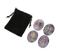 Pssopp Juego de Piedras de Cristal Palm Reiki, Piedras de Chakra de Amatista para Meditación y Curación Energética para Coleccionistas y Entusiastas del Yoga (Violeta)