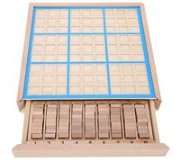 Pssopp Juego de Suministros Escolares, Tablero de Juego de Rompecabezas Sudoku de Madera de Haya, Lógica Educativa, Rompecabezas, Juguete para Niños, Desarrollo del Cerebro, Interacción entre e Hijos,