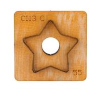 Pssopp Juego de Troquel de Cuero, Hool de Cortador de Acero Hueco de Agujero en Forma de Estrellas en Forma de Madera para Decoración de la Artesanía de Cuero (55mm)
