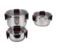 Pssopp Juego de Utensilios de Cocina de Acero Inoxidable, 1,8 L, 2,7 L, 5,8, 3 Piezas