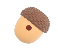 Pssopp Juguete Alimentador de Rompecabezas para Perros, Bolas Dispensadoras Interactivas de Alimentador Lento de Silicona para Mascotas Pequeñas con Diseño en Forma de Bellota (Marrón con Amarillo)