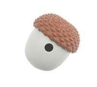 Pssopp Juguete Alimentador de Rompecabezas para Perros, Bolas Dispensadoras Interactivas de Alimentador Lento de Silicona para Mascotas Pequeñas con Diseño en Forma de Bellota (Café con Gris)