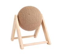 Pssopp Juguete de Bola de Rastro de Conejo de Madera Sólida, Simple y Atmósfera de Larga Duración, una Bola de Rascador de Sisal Multifuncional para Mascotas Interactivas (M)