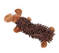 Pssopp Juguete de Peluche para Gatos y Perros Pequeños con Dispositivo de Sonido para Morder, Masticar, Jugar, 4 Lindas Formas de Animales, Marrón, Pato Amarillo, Cerdo Rosa, Pollo (Morena)