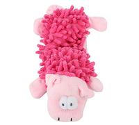 Pssopp Juguete de Peluche para Gatos y Perros Pequeños con Dispositivo de Sonido para Morder, Masticar, Jugar, 4 Lindas Formas de Animales, Marrón, Pato Amarillo, Cerdo Rosa, Pollo (Cerdo Rosado)