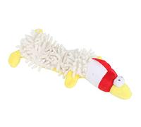 Pssopp Juguete de Peluche para Gatos y Perros Pequeños con Dispositivo de Sonido para Morder, Masticar, Jugar, 4 Lindas Formas de Animales, Marrón, Pato Amarillo, Cerdo Rosa, Pollo (Pollo Blanco)