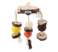 Pssopp Juguete para Masticar Loros, Juguete para Masticar Pájaros, Bloques para Pájaros, Gimnasio de Juego de Acicalamiento de Madera Colorido para Loros Pequeños y Medianos