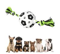 Pssopp Juguete para Masticar para Perros Al Aire Libre, Forma de Balón de Fútbol Que Promueve la Unión, Pelota de Dentición Interactiva de Algodón Suave para Cachorros con (Juguete de Cuerda de