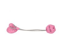 Pssopp Juguete para Masticar para Perros con Ventosa, Bola para Masticar Interactiva TPR con Chirriador y Cuerda Dispensadora de Golosinas, Juguete de Limpieza de Dientes de 42 Cm para Perros (Pink)