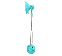Pssopp Juguete para Masticar para Perros con Ventosa, Bola para Masticar Interactiva TPR con Chirriador y Cuerda Dispensadora de Golosinas, Juguete de Limpieza de Dientes de 42 Cm para Perros (Lago