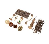 Pssopp Juguetes de Masticación de Hámster Chinchilla Colocan Dientes de Madera Bola Pequeñas Palitas de Madera Juguetes Molares para la Elaboración de la Cerveza de la India, Promoción del