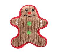 Pssopp Juguetes de Peluche para Perros, Juguetes Navideños para la Dentición Aumentan la Interacción para Perros Pequeños y Medianos Al Aire Libre con Dispositivo Chirriante (Hombre de Pan de