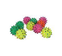 Pssopp Juguetes Masticables para Perros para Limpieza de Dientes, Pelota Chirriante de Vinilo Suave, Juguete Interactivo para Perros Pequeños, Paquete de 10