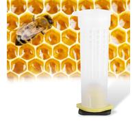 Pssopp Kit de 100 Vasos de Cría de Apicultura, Jaulas de Plástico de Alta Calidad para Reinas de Abejas, Jaulas de Rodillos Duraderas para Apicultores con 100 Vasos de Esponja de Miel