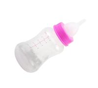 Pssopp Kit de Biberón para Mascotas, Herramienta de Alimentación Portátil de Goma de Silicona para Mascotas, Biberón para Gatitos con Capacidad de 150ml para Cachorros y Gatitos (Rosa roja)