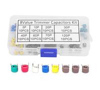 Pssopp Kit de Condensadores Recortadores Ajustables de 80 Piezas, Condensadores 5/10/20/30/40/60/70/120P con Caja de Almacenamiento para Profesión Electrónica