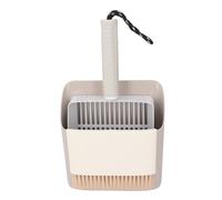 Pssopp Kit de Cucharada Arenas para Gato, Mango Ergonómico Caca con Soporte y Cepillo Limpieza Uso en Interiores Gato Al Aire Libre (White)