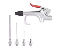 Pssopp Kit de Herramientas de Soplador de Compresor de Aire de Aleación de Zinc de 5 Piezas, Diseño Ergonómico, 5 Boquillas para Limpieza de Polvo e Inflado