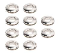 Pssopp Kit de Ojales de Metal, Sujetadores de Aleación con Arandelas para Zapatos, Bolsos, Ropa, Artesanías de Cuero y Proyectos de Bricolaje, 10 Uds. (SILVER)