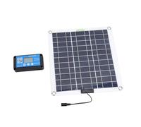 Pssopp Kit de Panel Solar, Panel Solar de Silicio Monocristalino de 200 W con Cargador OBD y Cable 10 en 1 para Camping, Coche y