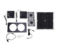 Pssopp Kit de Ventilador de Escape con Energía Solar con Panel Monocristalino de 10 W, Ventilador de Ventilación Solar, Ventiladores Duales de 2200 RPM, 43,4 CFM para Gallinero, Invernadero,
