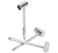 Pssopp Llave de Tubo con Largo, Llave de Varilla de Armazón de Guitarra, Juego de 3 Piezas, Hierro para Ajuste de Cuello de Guitarra Acústica Eléctrica, 7mm, 8mm, 6,35mm (Plata 6,35 MM + 7 MM + 8